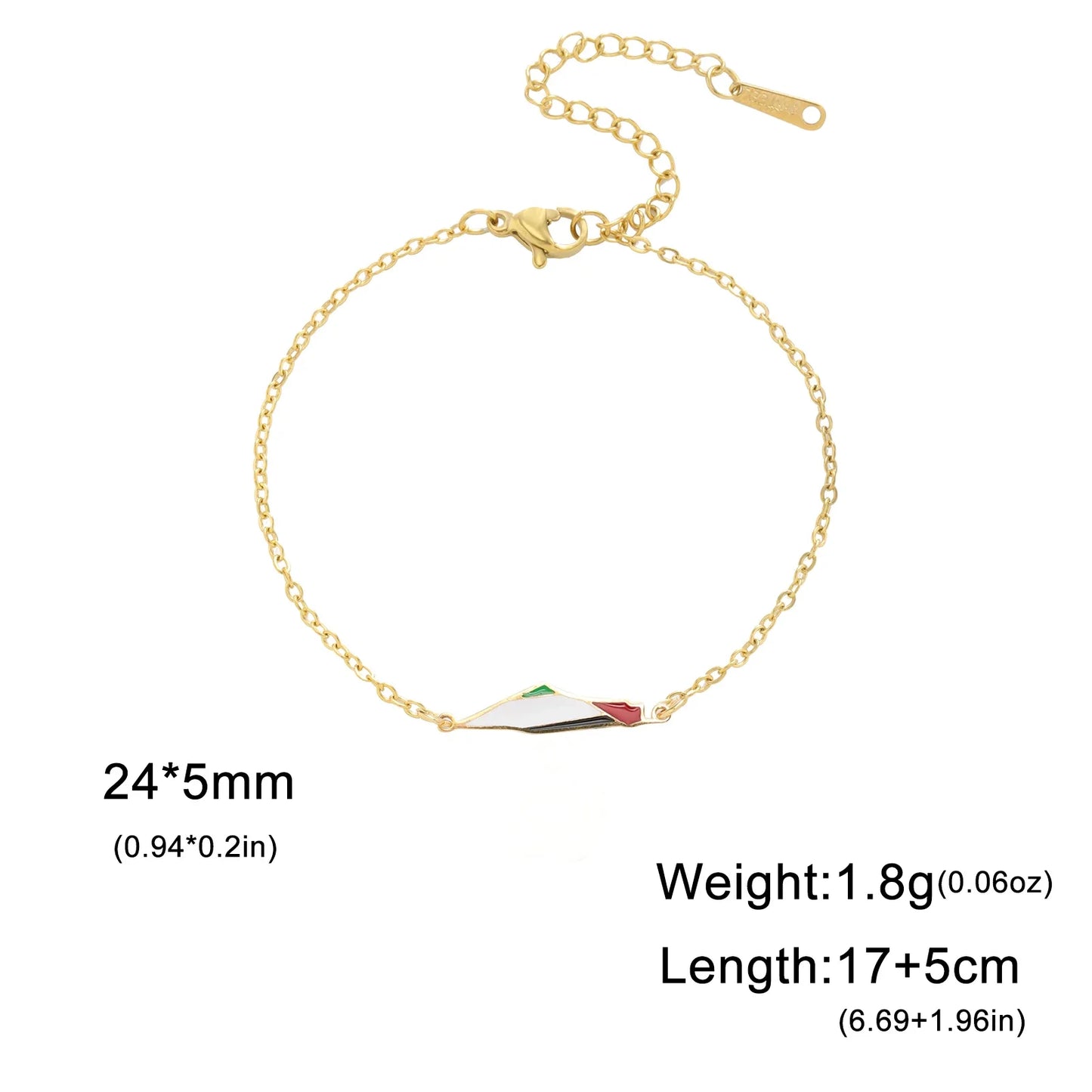 Cazador Palestine Map Double Layers Beads Chain Bracelets for Women Stainless Steel Jewelry Charm Bracelet Gift 2025 Wholesale