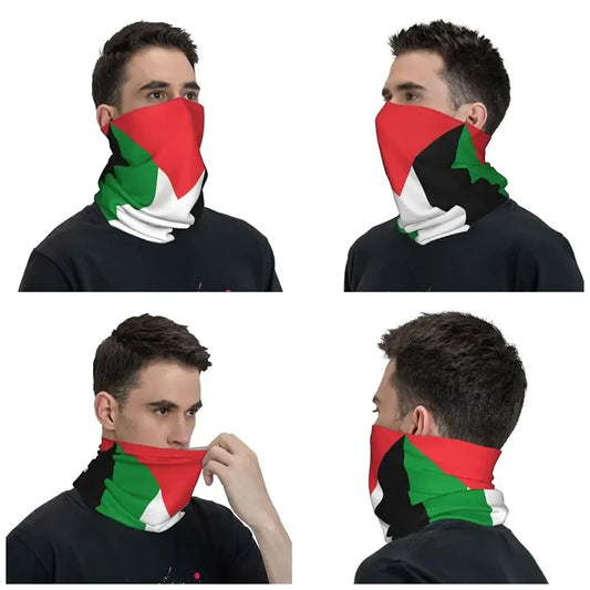 Palestine Flag Bandana Neck Gaiter Palestinian Hatta Kufiya Keffiyeh Pattern Tube Scarf Riding Cycling Windproof Headband