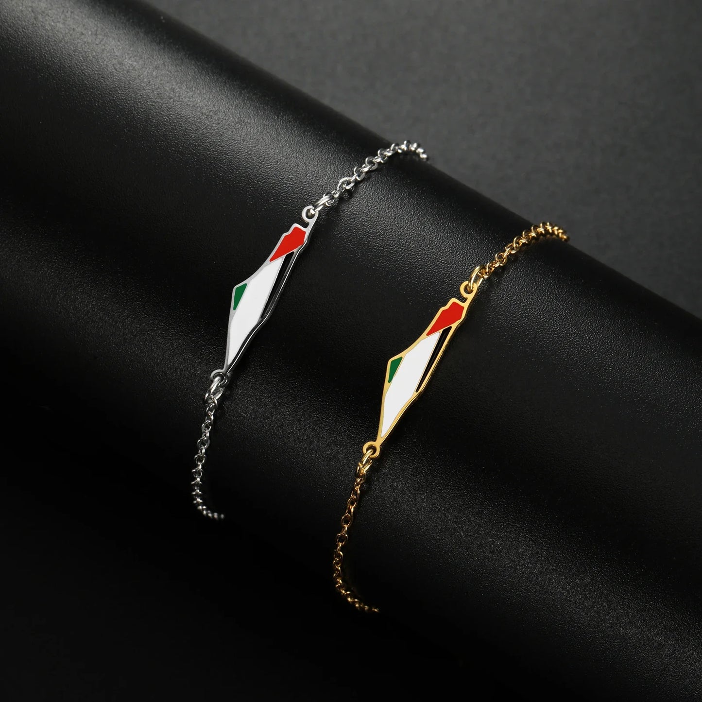 Cazador Palestine Map Double Layers Beads Chain Bracelets for Women Stainless Steel Jewelry Charm Bracelet Gift 2025 Wholesale