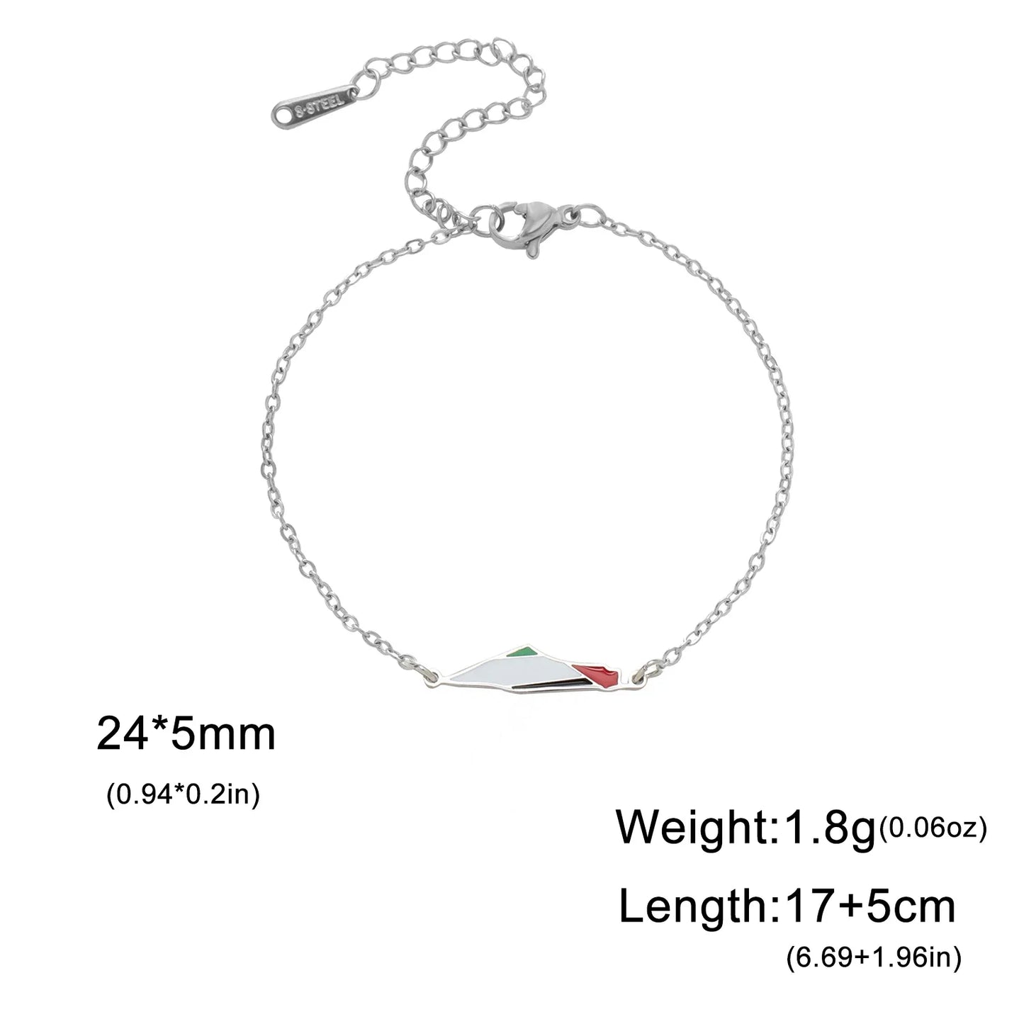 Cazador Palestine Map Double Layers Beads Chain Bracelets for Women Stainless Steel Jewelry Charm Bracelet Gift 2025 Wholesale