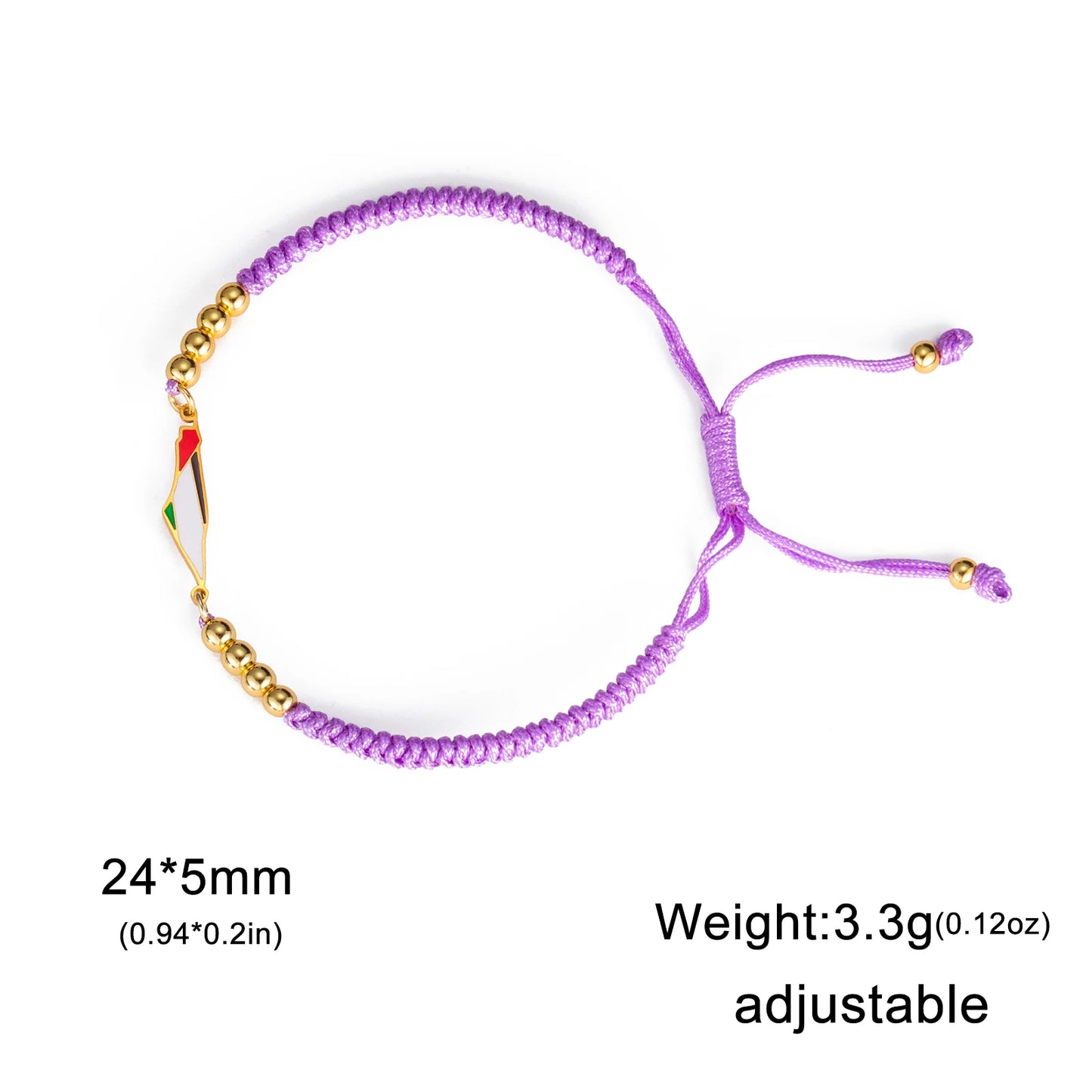 Cazador Palestine Map Double Layers Beads Chain Bracelets for Women Stainless Steel Jewelry Charm Bracelet Gift 2025 Wholesale