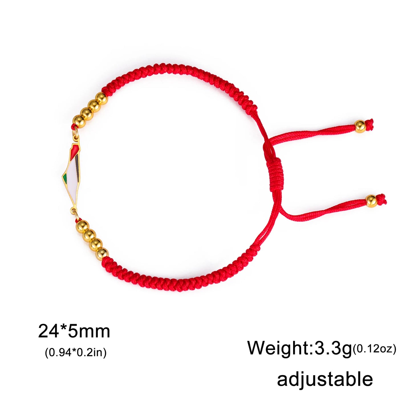 Cazador Palestine Map Double Layers Beads Chain Bracelets for Women Stainless Steel Jewelry Charm Bracelet Gift 2025 Wholesale