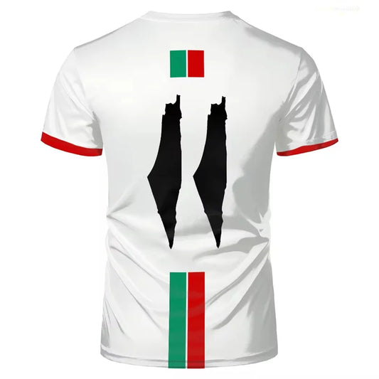 Palestine Football T Shirts Summer Fashion Short Sleeve Palestinian Flag 3D Printed T-shirts Casual O Neck Loose Mens Tops Tees