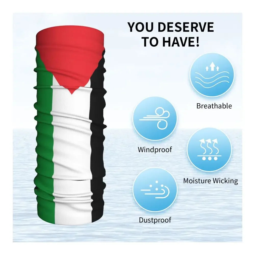Palestine Flag Bandana Neck Gaiter Palestinian Hatta Kufiya Keffiyeh Pattern Tube Scarf Riding Cycling Windproof Headband