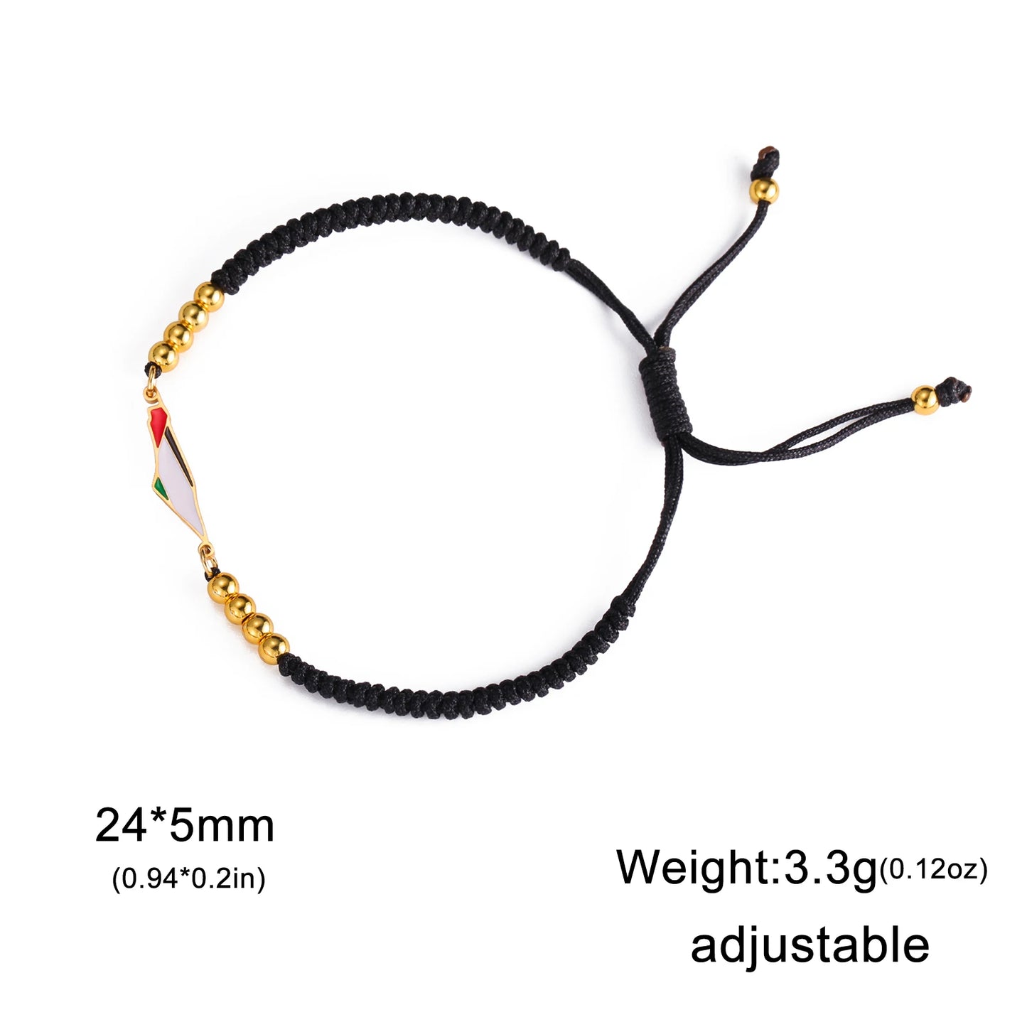 Cazador Palestine Map Double Layers Beads Chain Bracelets for Women Stainless Steel Jewelry Charm Bracelet Gift 2025 Wholesale