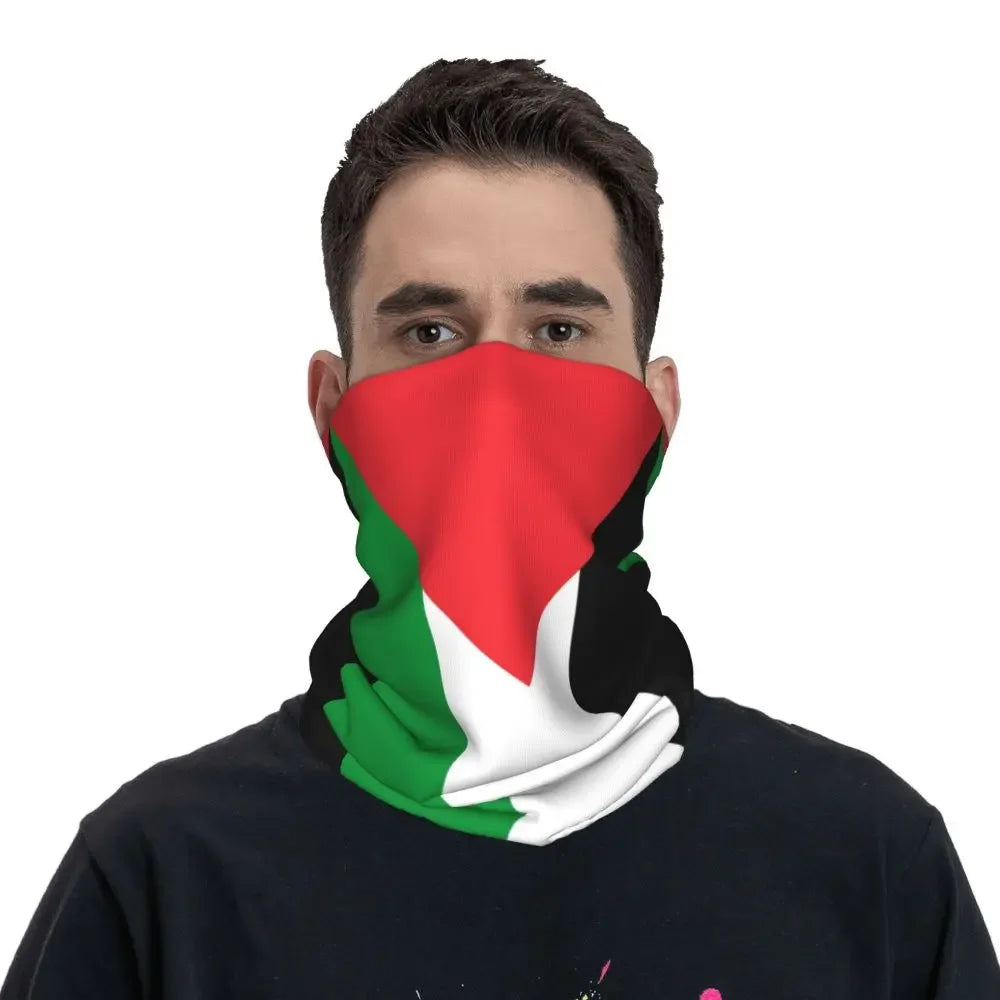 Palestine Flag Bandana Neck Gaiter Palestinian Hatta Kufiya Keffiyeh Pattern Tube Scarf Riding Cycling Windproof Headband